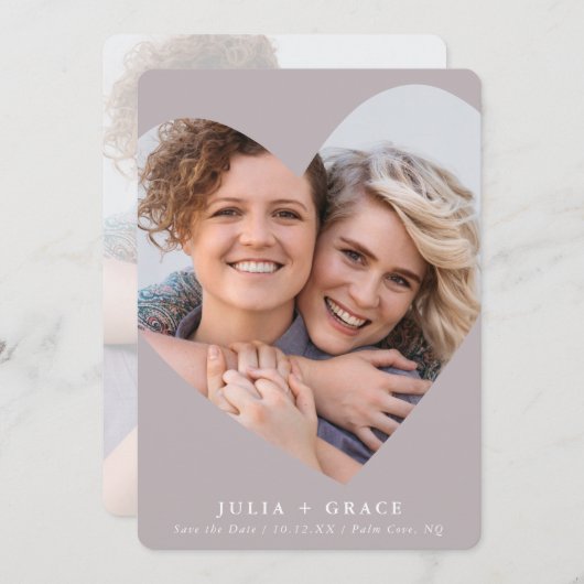 SAVE THE DATE lgbtq moderne Foto Einladung (Vorne/Hinten)