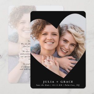 SAVE THE DATE lgbtq modernes Foto Schwarz-weiß Einladung