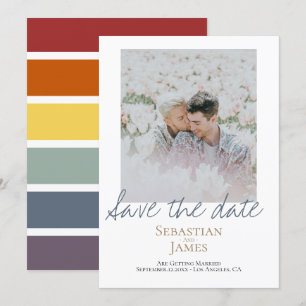 Save the Date LGBTQ Rainbow Personalisiertes Foto