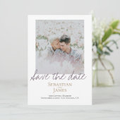 Save the Date LGBTQ Rainbow Personalisiertes Foto (Stehend Vorderseite)