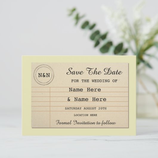 Save the Date Library Wedding Books lädt ein (Stehend Vorderseite)