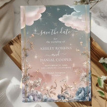 Save the Date Liebe in den Glitzern und Florals
