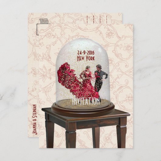 Save the Date Liebe Postkarte (Vorne/Hinten)