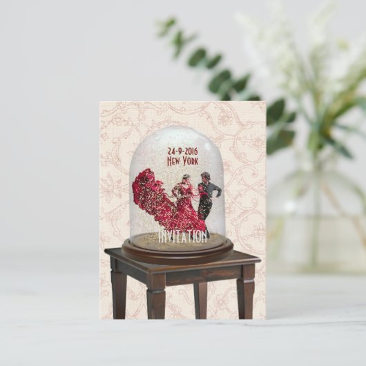 Save the Date Liebe Postkarte (Stehend Vorderseite)