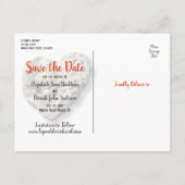 Save the Date Liebe Script Hawaii Beach Heart Foto Ankündigungspostkarte (Rückseite)