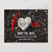Save the Date Liebe Script Hawaii Beach Heart Foto Ankündigungspostkarte (Vorderseite)