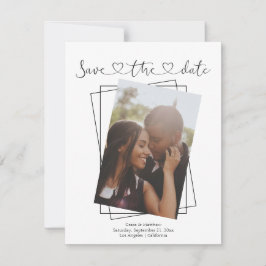 Save the Date Liebe Typografie Foto Hochzeitkarte Feiertagskarte