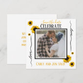 Save the Date Liebe und goldene Sonnenblumen Einladung (Vorne/Hinten)