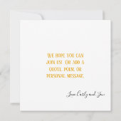 Save the Date Liebe und goldene Sonnenblumen Einladung (Rückseite)