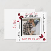 Save the Date Liebe und rote Blume Einladung (Vorne/Hinten)