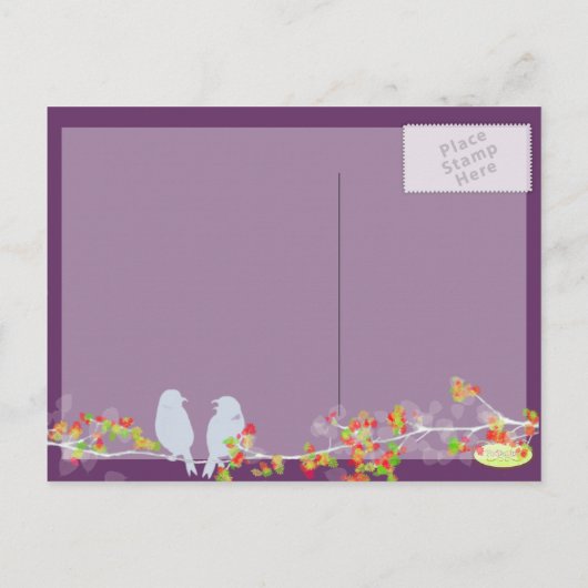 Save the Date liebt Vögel Postkarte (Rückseite)