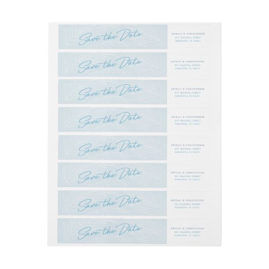 Save the Date Light Blue Tropical Palm Blätter (Bogen)