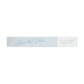 Save the Date Light Blue Tropical Palm Blätter (Person)