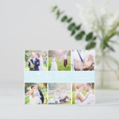 SAVE THE DATE Light Blue Wedding 6 FOTO Postcard Ankündigungspostkarte (Stehend Vorderseite)