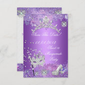 Save the Date Lila 16 . Geburtstag 16 Masquerade (Vorne/Hinten)