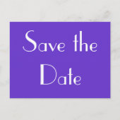 Save the Date/Lila Ankündigungspostkarte (Vorderseite)