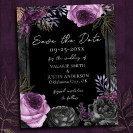 Save the Date Lila Black Gothic-Hochzeit