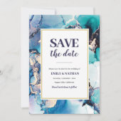 Save the Date Lila Blue Ink Einladung (Vorderseite)
