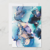 Save the Date Lila Blue Ink Einladung (Rückseite)