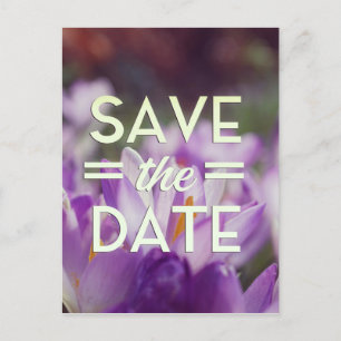 Save the Date Lila Blume Postkarte