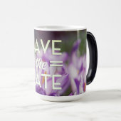 Save the Date Lila Blume Verwandlungstasse (VorderseiteRechts)
