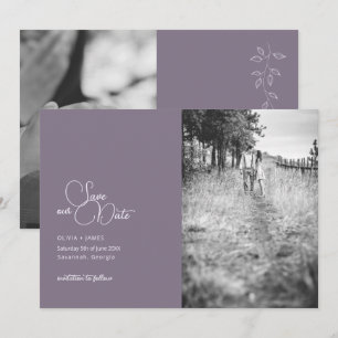 Save the Date Lila Foto-Karte