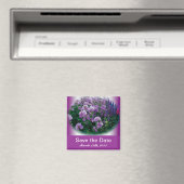 Save the Date, lila Hisbiskus-Blume Magnet (In Situ (Geschirrspüler))