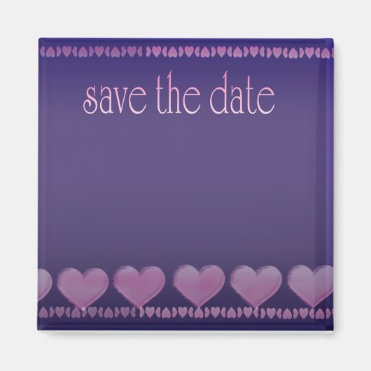 Save the Date lila Magnetmagnet Magnet (Vorne)