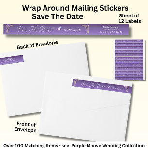 Save the Date, Lila Mauve-Blume und Weiß