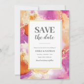 Save the Date Lila Orange Inky Einladung (Vorderseite)