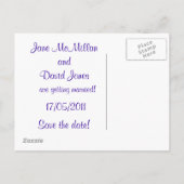 Save the Date Lila Postkarten (Rückseite)