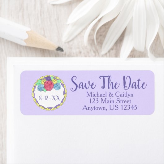 Save the Date Lila Rosa Blumenkuchen (Insitu)