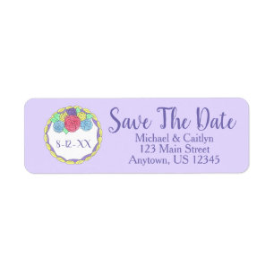 Save the Date Lila Rosa Blumenkuchen