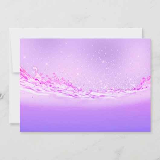 Save the Date Lila rosa tropischer Ozean (Rückseite)