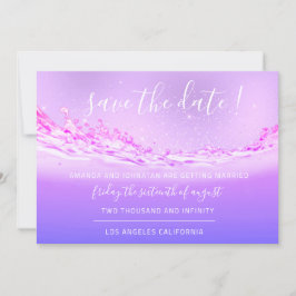 Save the Date Lila rosa tropischer Ozean