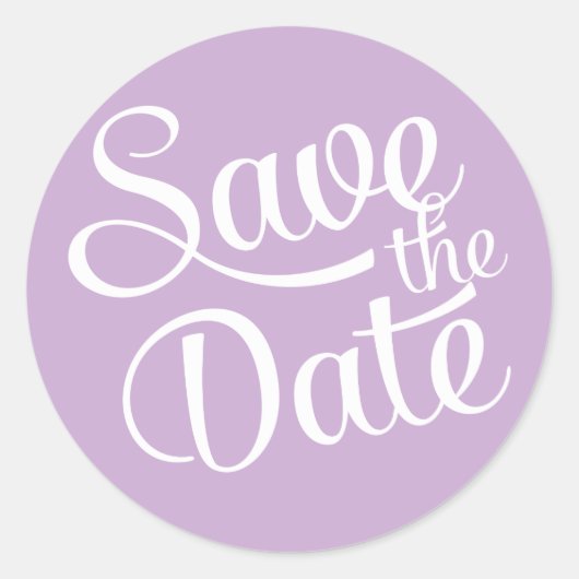 Save the Date Lila Runder Aufkleber (Vorderseite)