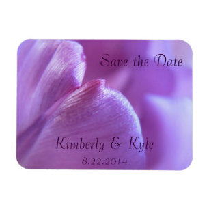 Save the Date Lila Tulip Petal Flexible Magnet