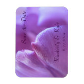 Save the Date Lila Tulip Petal Flexible Magnet (Vertikal)