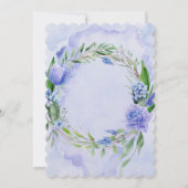 Save the Date lila und blaue florale Karte (Rückseite)