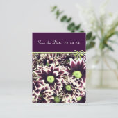 Save the Date Lila und Limone Ankündigungspostkarte (Stehend Vorderseite)