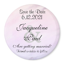 Save the Date Lila Wasserfarbmagnete