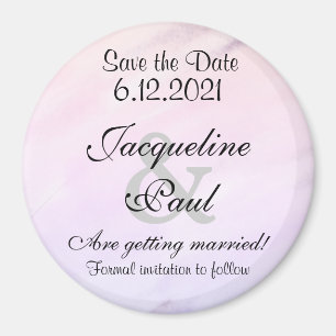 Save the Date Lila Wasserfarbmagnete Magnet