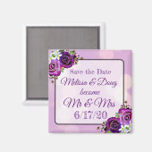 Save the Date Lila Wedding Magnet (Vorderseite/Rückseite)