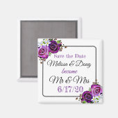 Save the Date Lila Wedding Magnet (Vorderseite/Rückseite)