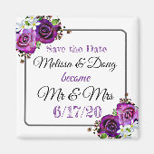 Save the Date Lila Wedding Magnet (Vorne)