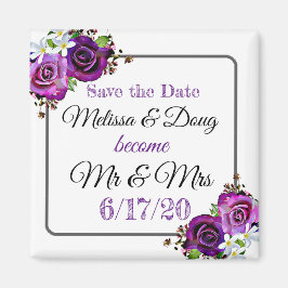 Save the Date Lila Wedding Magnet