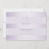 Save The Date | Lilac Shimmer Stripes Monogramm (Vorderseite)