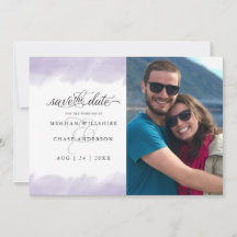 Save The Date | Lilac Watercolor Stroke