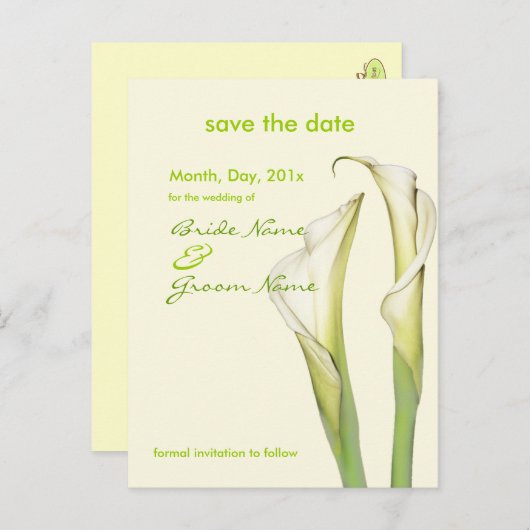 Save the Date, Lilienkarten Ankündigungspostkarte (Vorne/Hinten)