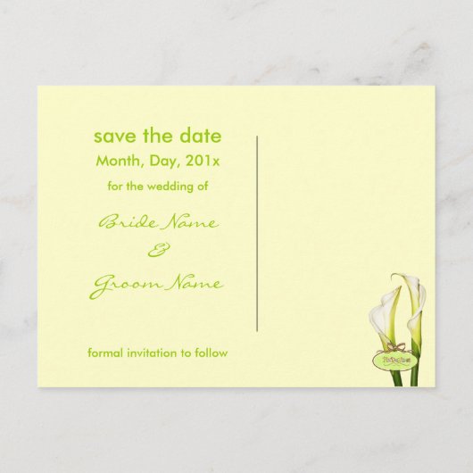 Save the Date, Lilienkarten Ankündigungspostkarte (Rückseite)